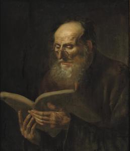 van HOOGSTRATEN Dirk 1595-1640,A bearded man reading,1630,Christie's GB 2008-05-06