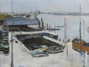 VAN HOORDE Ernest 1922-1991,Het Antwerps Loodswezen in de winter,Bernaerts BE 2011-12-09