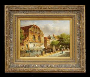 VAN HOVE Bartholomäus 1850-1914,Dutch Canal Scene,New Orleans Auction US 2012-12-01