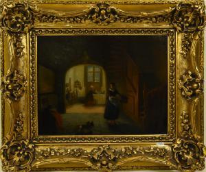 VAN HOVE victor 1825-1891,Scène d'intérieur,Rops BE 2021-02-07