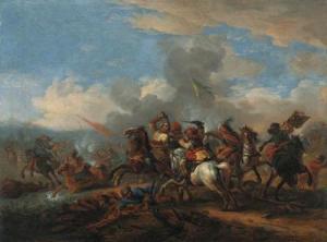 Van HUCHTENBURG Jan 1647-1733,A battle between Christians and Turks,Christie's GB 1999-12-17