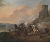 Van HUCHTENBURG Jan 1647-1733,A skirmish between cavaliers,1691,Palais Dorotheum AT 2013-04-17