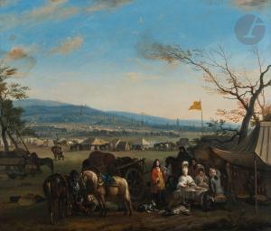 Van HUCHTENBURG Jan 1647-1733,Campement royale,Ader FR 2024-03-26