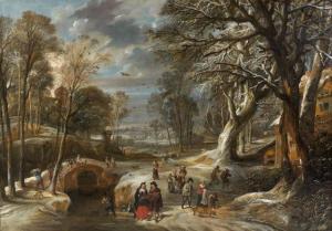 VAN HULST II Pieter 1623-1639,Paysage de sous-bois enneigé ,Artcurial | Briest - Poulain - F. Tajan 2012-06-19