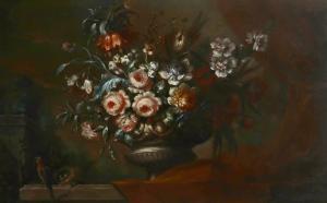 van HUYSUM Jacob,Still life with flowers in an urn, and a bird's ne,Woolley & Wallis 2021-08-11