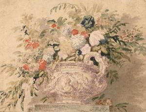 van HUYSUM Justus 1659-1716,Vase de fleurs sur un entableme,Artcurial | Briest - Poulain - F. Tajan 2022-09-21