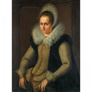 van KESSEL Hieronymus,PORTRAIT OF LADY, HALF LENGTH, WEARING A BLACK AND,Sotheby's 2006-04-27