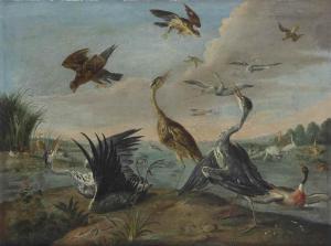 van KESSEL Jan I,Fighting herons, falcons, ducks and other birds in,1675,Christie's 2015-06-23