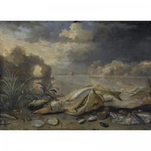 van KESSEL Jan I 1626-1679,Sturgeon And Thornback Ray With A Cod Oysters     ,Sotheby's 2006-07-06