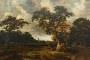 van KESSEL Jan II 1641-1680,Forest Lanscape with Shepherds at a Path,Van Ham DE 2022-05-19