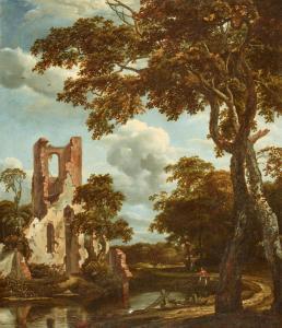 van KESSEL Jan II 1641-1680,River Landscape with the Ruin of Eyckendynen near ,Lempertz 2022-11-19