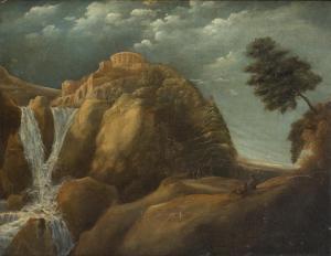 van KNIBBERGEN François 1597-1670,Veduta fantasiosa di Tivoli con Tempio della ,Bertolami Fine Arts 2023-04-27
