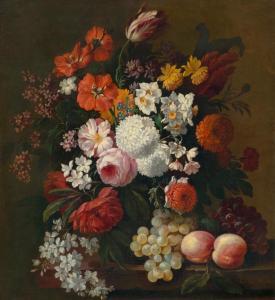 van KOUWENBERGH Philip,Still life of flowers with roses, peonies, hollyho,Galerie Koller 2018-03-23