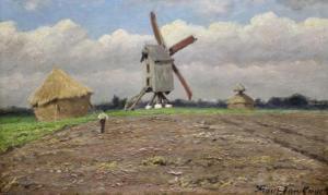 van KUYCK Frans Pieter 1852-1915,Windmolen in het veld,Venduehuis NL 2021-10-17