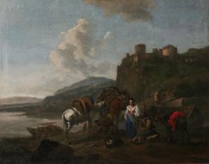 VAN LAAR PETER 1613-1664,Paesaggio con viandanti,Aste Bonasia IT 2012-12-01