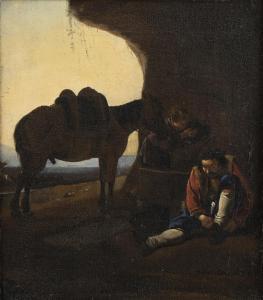van LAER Pieter,Sosta di contadini con mulo all'abbeveraggio,Bertolami Fine Arts 2023-04-27