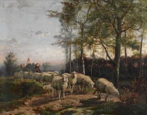van LEEMPUTTEN Cornelis 1841-1902,SHEPHERDESS WITH HER FLOCK,Dreweatts GB 2023-10-18