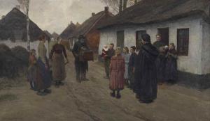 van LEEMPUTTEN Frans 1850-1914,Music in the village,1909,Christie's GB 2017-03-16