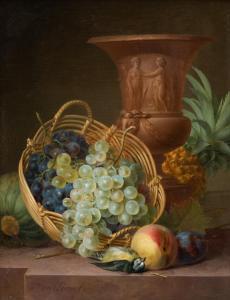 Van LEEN Willem 1753-1825,A still life with grapes, a dead bird, prune, peac,Venduehuis 2023-05-24