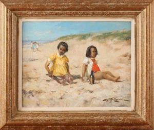 VAN LEEUWEN Johannes Jacobus Hendrikus 1962,Two girls on the beach,Twents Veilinghuis NL 2017-04-14