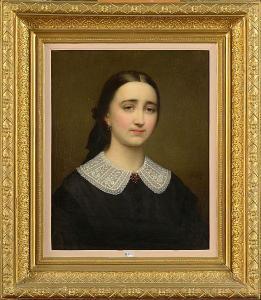 VAN LERIUS Joseph 1823-1876,Portrait d'une jeune femme,1858,VanDerKindere BE 2018-06-20