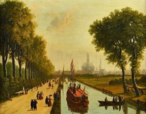 van LEXMOND Johannes 1769-1838,A Dutch canal scene with vessels and f,Bellmans Fine Art Auctioneers 2019-03-30