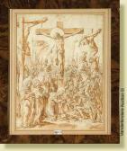 van LEYDEN Aertgen, Aert Claesz 1498-1564,LaCrusifixion, encre et lavis sur papier co,VanDerKindere 2008-03-18
