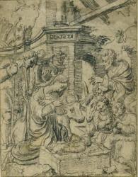 VAN LEYDEN Aertgen, Aert Claesz 1498-1564,The Adoration of the Shepherds,Christie's GB 2001-01-24