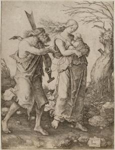 van LEYDEN Lucas 1494-1533,Adam and Eve with Cain,1510,Galerie Koller CH 2024-03-22