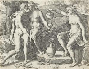 Van LEYDEN Lucas 1494-1533,Lot and his Daughters,1530,Swann Galleries US 2024-04-18