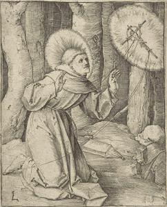 Van LEYDEN Lucas 1494-1533,Saint Francis of Assisi receiving the Stigmata,1514,Christie's 2011-07-07