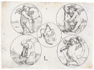Van LEYDEN Lucas,The Coat-of-Arms of the City of leiden in the Midd,1510,Palais Dorotheum 2013-10-24