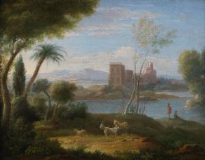 van LINT Hendrik Frans,An Italianate landscape with figures on the banks ,Bonhams 2023-09-13