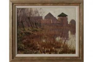 VAN LIONS OUDEWATER H 1890-1972,Farm on the water,Twents Veilinghuis NL 2015-04-10