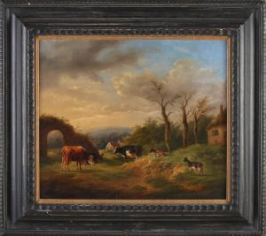 van LOKHORST Johan Nicolaas,Mountain landscape with cows and goats,Twents Veilinghuis 2021-04-08
