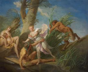 van LOO Jean Baptiste 1684-1745,Pan et Syrinx,Aguttes FR 2022-06-28