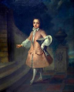 van LOO Jean Baptiste,Portrait d'un jeune prince devant un escalier,Bayeux Encheres 2023-04-10