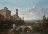 van LOO Jules César Denis 1749-1821,A RIVER LANDSCAPE WITH RUINS OF AN AQUEDUCT,Sotheby's 2020-09-23