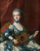 van LOO Louis Michel 1707-1771,Portrait de femme jouant de la guitare,1755,Tajan FR 2011-12-14