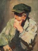VAN LYSEBETTEN CLEMENT 1921-1996,Portrait of a pensive man with hat,Bernaerts BE 2009-10-19