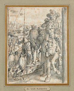 van MANDER Carel I 1548-1606,Départ pour la chasse aux faucons,Beaussant-Lefèvre FR 2020-03-04