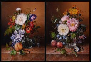 van MARCKE ROBERT Julie Palmyre 1801-1875,Deux natures-mortes aux fleur,1844,Hotel Des Ventes Mosan 2020-03-11