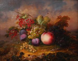 van MARCKE ROBERT Julie Palmyre 1801-1875,Pêche, prunes, groseilles et raisins,Brussels Art Auction 2019-10-08
