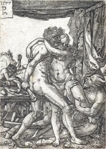 van MASE Pieter 1650-1703,Hercules Prevents the Rape of Hippodameia,1577,Swann Galleries 2017-05-02