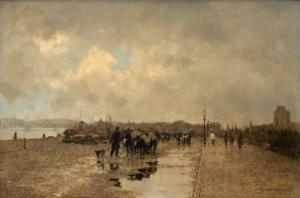 van MASTENBROEK Johann Hendrik,Buiig weer, Oosterkade te Rotterdam,1904,Venduehuis 2023-05-24
