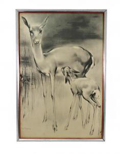 Van MEEGEREN Han 1889-1947,A deer and her fawn,Bellmans Fine Art Auctioneers GB 2017-08-08