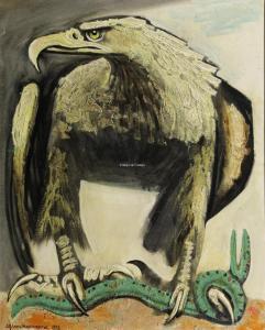 van MEIRVENNE Alfons 1932,Aigle et serpent,1978,Campo & Campo BE 2023-10-24