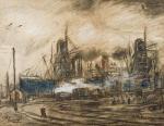 van MIEGHEM Eugeen 1875-1930,Aan de dokken - The docks,1912,Campo BE 2011-12-06