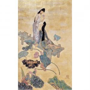 VAN MINH NGUYEN 1930-2014,Two Ladies by the Lotus Pond,Clars Auction Gallery US 2023-08-11