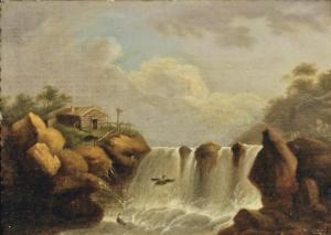VAN MUYNCK Andreas Peter Victor 1737-1813,A waterfall with a heron,Christie's GB 2012-07-29